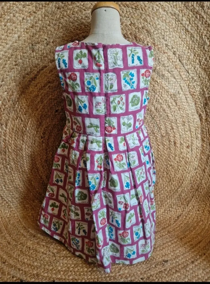 Jolie robe en lin violet à motifs fille mini boden 3 ans - photo numéro 4