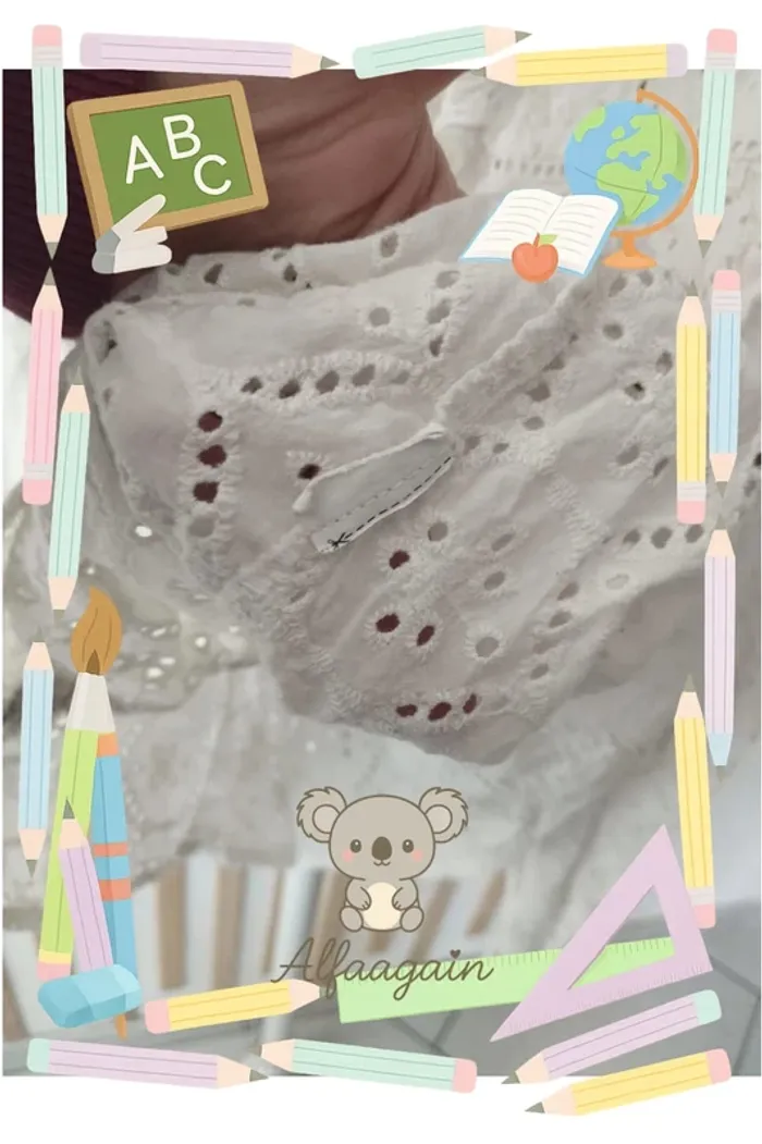 Chemise broderie anglaise blanches tao 10ans - photo numéro 3