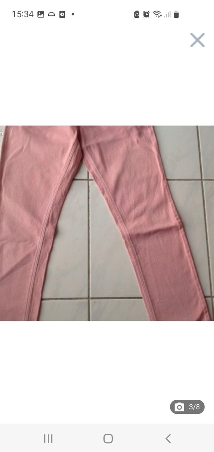 Pantalon jean slim rose / saumon 14 ans Monoprix Kids - photo numéro 4