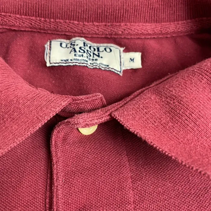 Polo bordeaux manches longues U.S. Polo Assn - Taille M homme - photo numéro 2