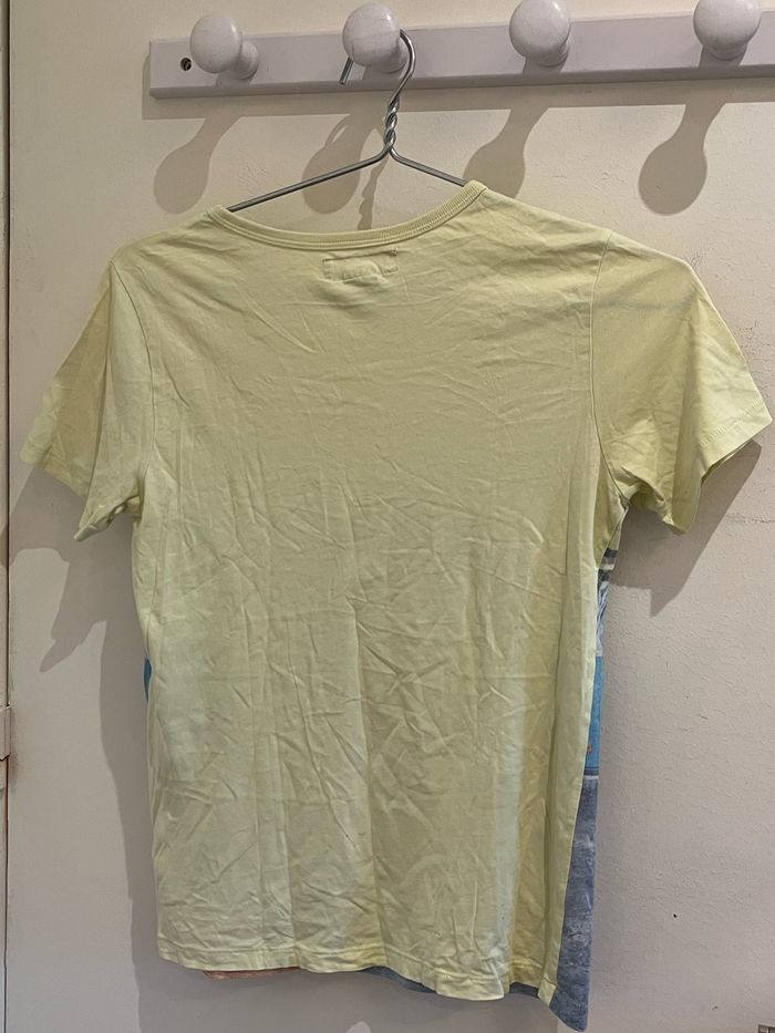 t-shirt manches courtes jaune pale imprimé h&m 10/12 ans - photo numéro 3