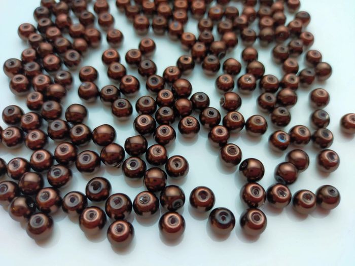 200 perles marron en verre 6mm Lot n°2260 - photo numéro 3