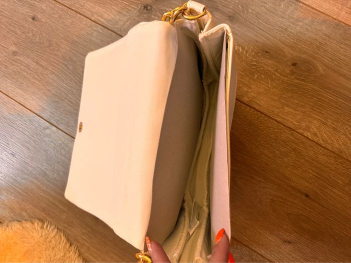 Sac à main blanc et doré - photo numéro 4