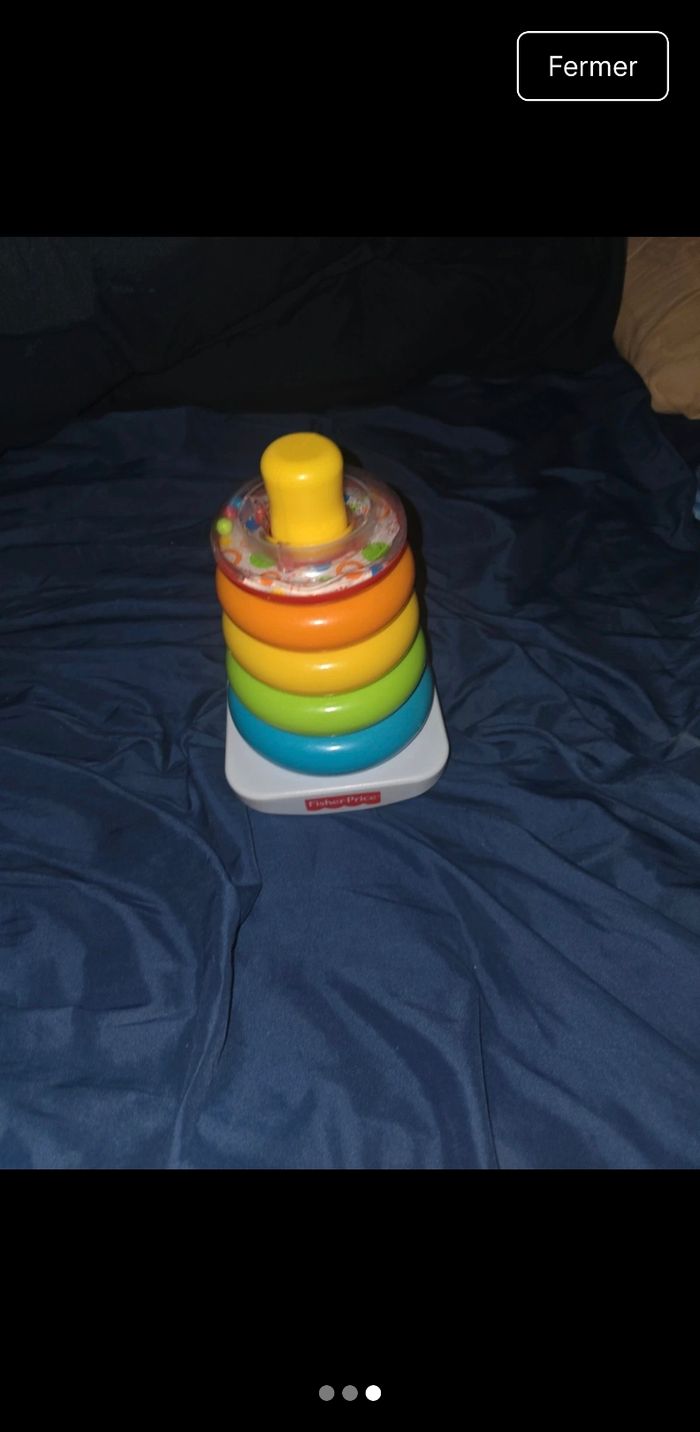 Jouet d’éveil Fisher-Price arc-en-ciel ✨ Pyramide à empiler – parfait bébé - photo numéro 2