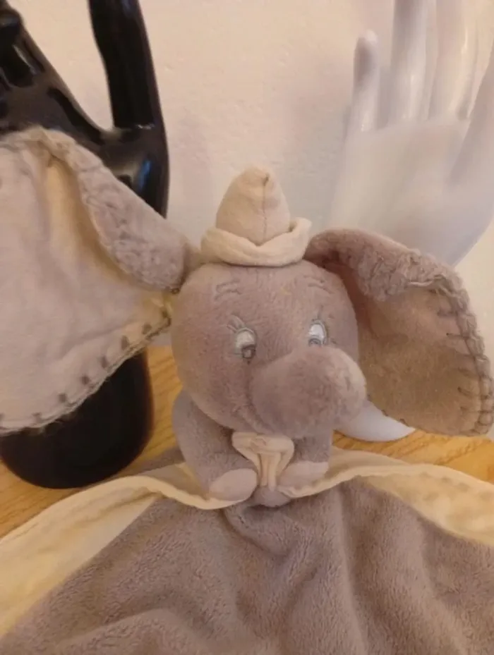 Doudou plat Babar éléphant gris - photo numéro 2