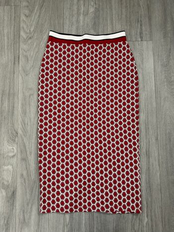 Jupe tube et nid d’abeille rouge bordeaux et doré GP&J Baker H&M T36 S