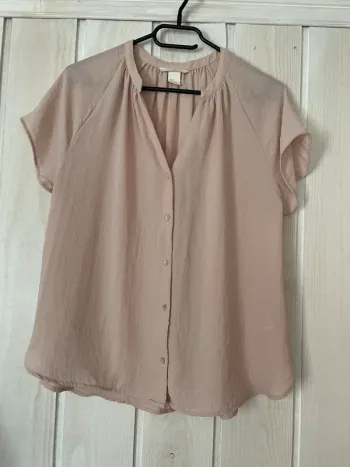 Chemise MC rose pale - H&M - 38