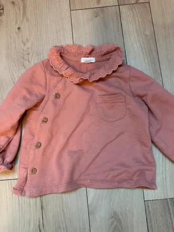 Gilet sweat vertbaudet fille 18 mois rose