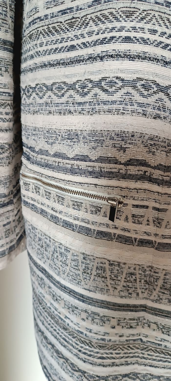 Manteau demi-saison, gris et beige. - photo numéro 5