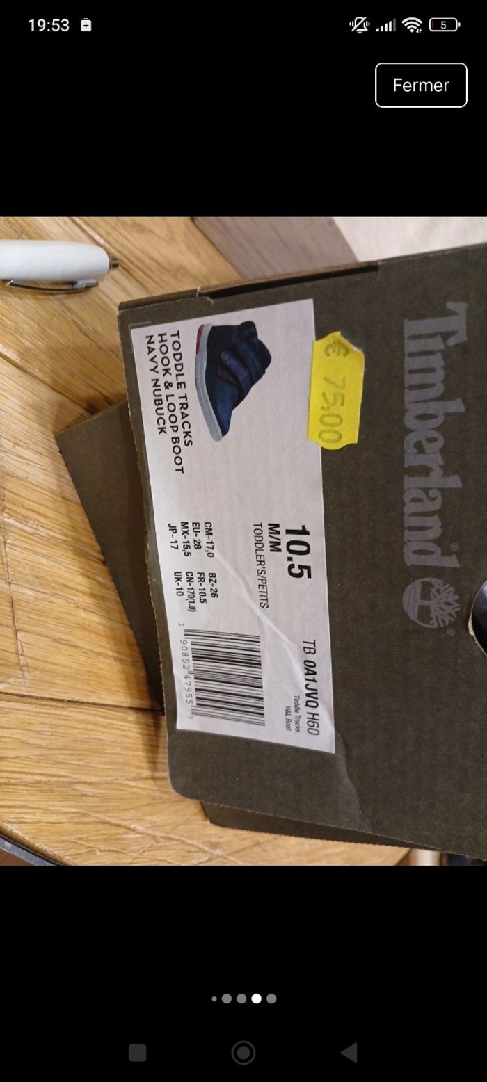 Baskets Timberland à scratch taille 28 - photo numéro 8