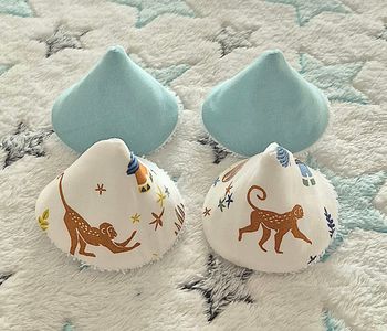 Lot de 4 tipis ~ cônes a pipi Singes 🐵  Vert pale 💚