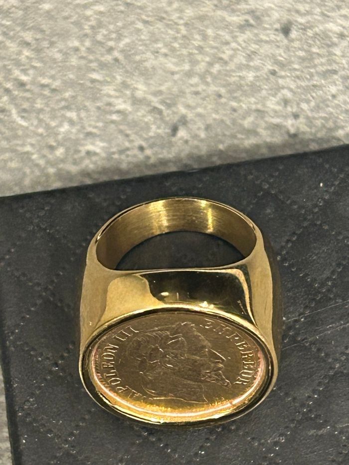Bague Pièce 10 Francs Napoléon III doré à l’or fin - photo numéro 4