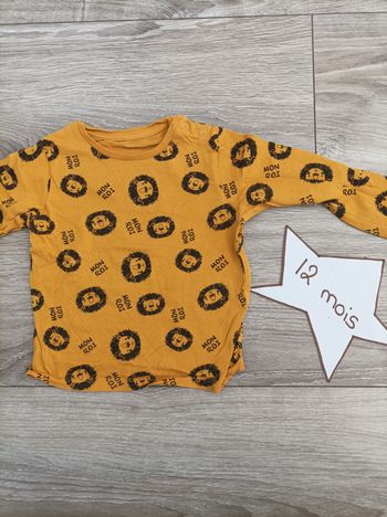 Haut manches longues 12 mois mon roi lion