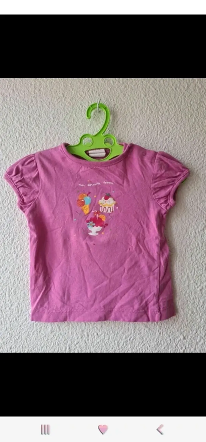tee-shirt rose glace