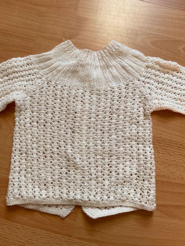 Joli gilet blanc bien chaud T. 6-12 mois mixte TBE - photo numéro 5