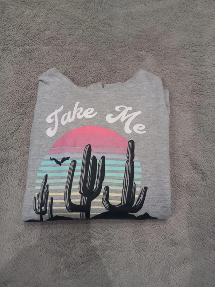 Pull/Sweat Vintage Gris imprimé