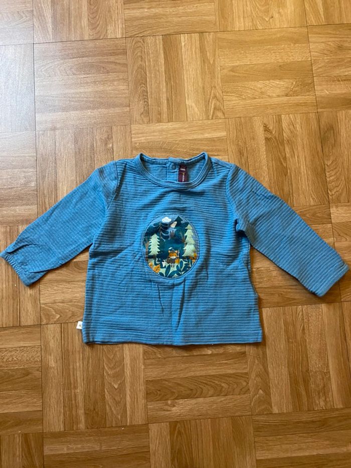 T-shirt manches longues bleu taille 18 mois Sergent Major
