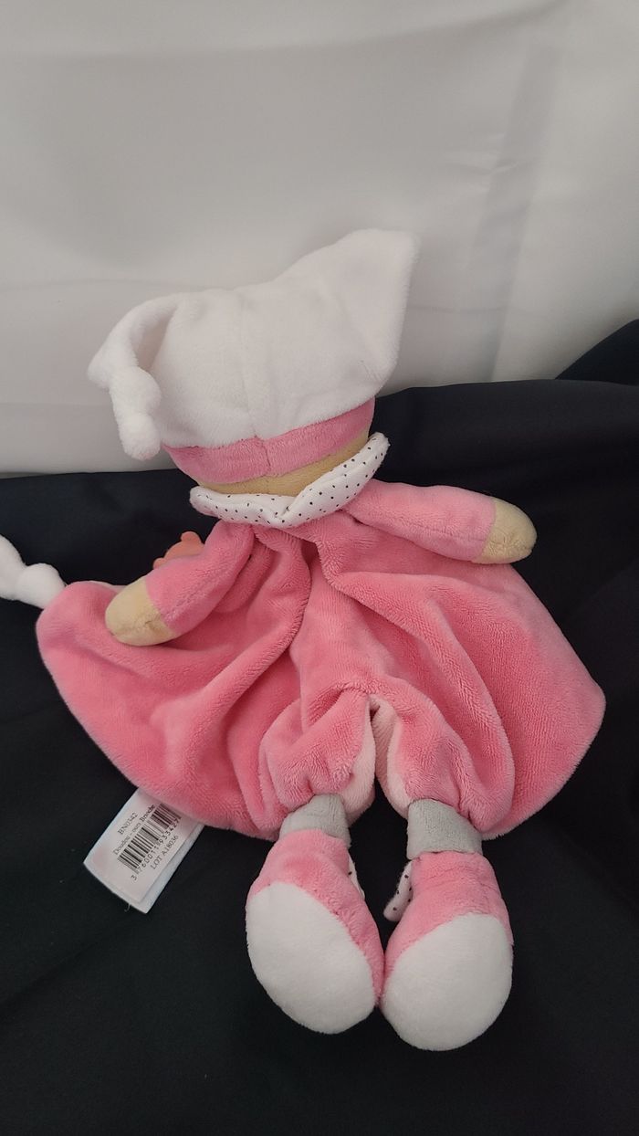 Doudou ours BABY NAT plat rose Brioche - photo numéro 2