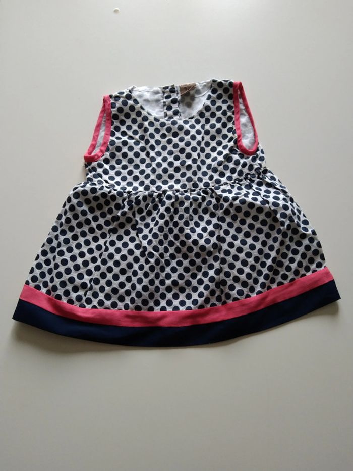 robe sans manches imprimée à pois boite à malices fille 6 mois