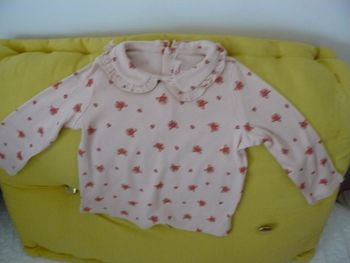 t-shirt manches longues DPAM col dentelle 18 mois