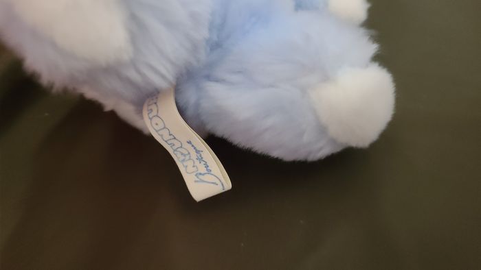 lapin bleu blanc nounours peluche lapin - photo numéro 3