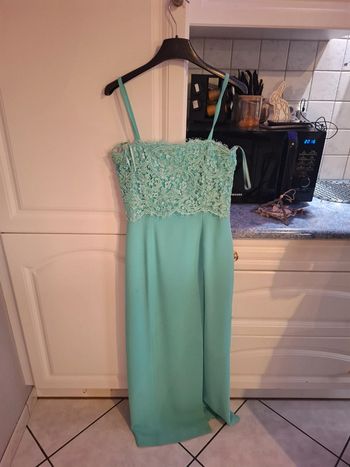 Robe bleu turquoise de soirée