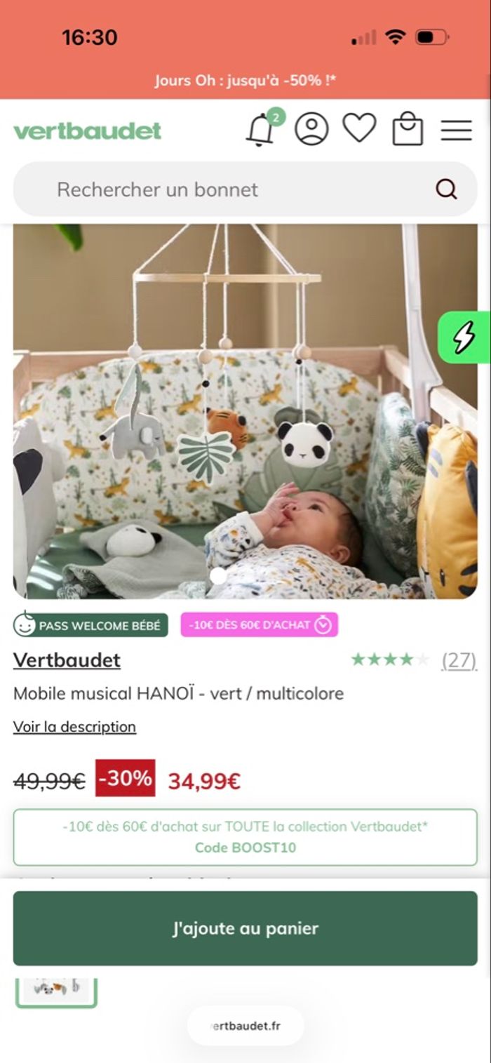 Mobile musical HANOÏ - vert / multicolore