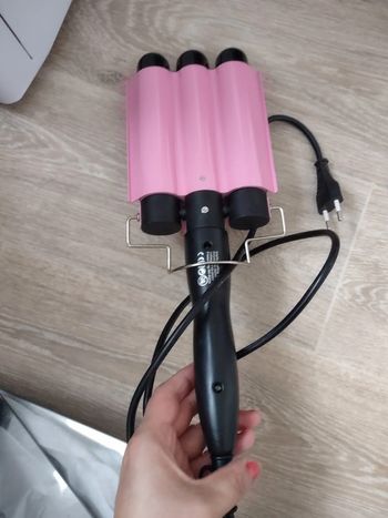 Fer a friser,boucler triple tête rose