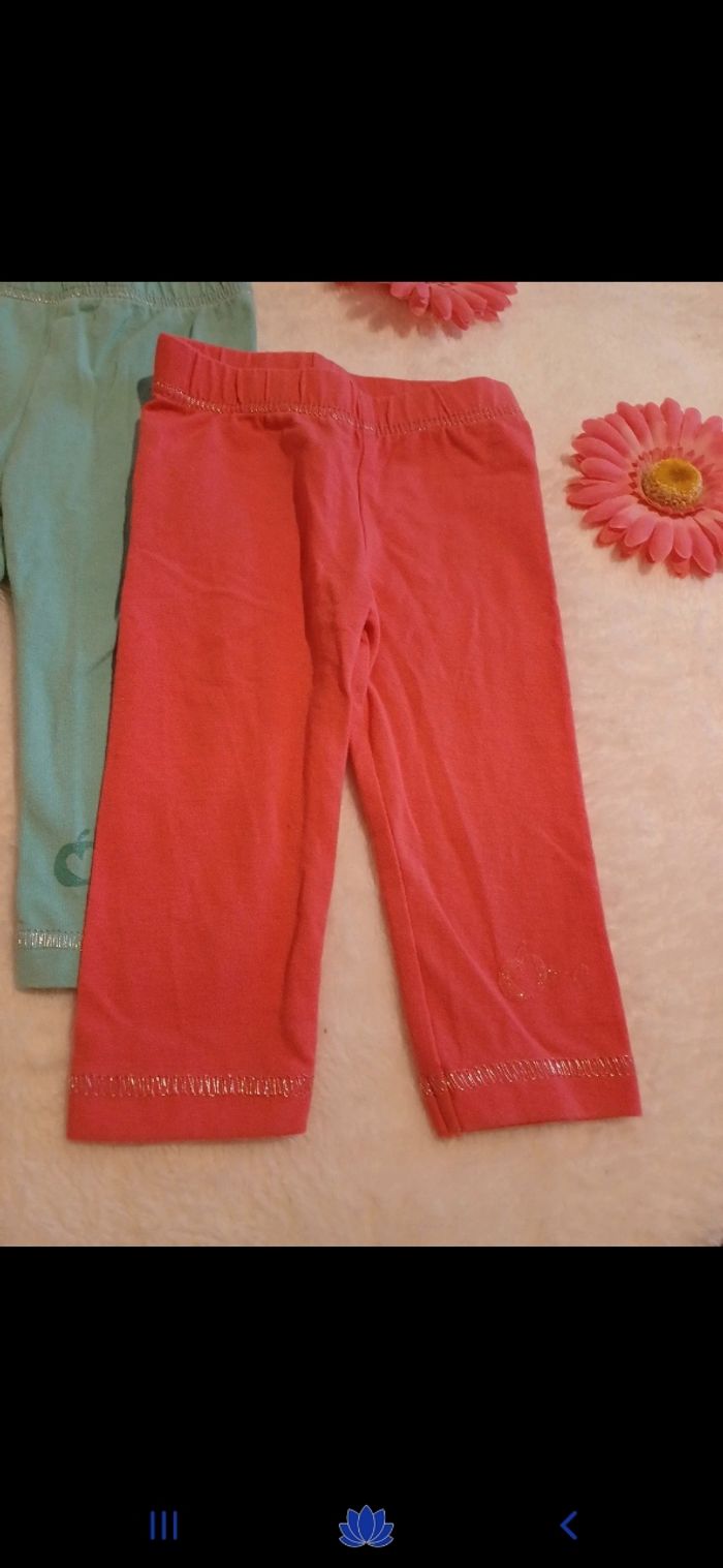 Lot de 2 leggings bébé taille 6 mois - photo numéro 2