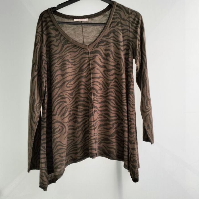 Joli pull fin kaki, taille 40, marque Camaïeu