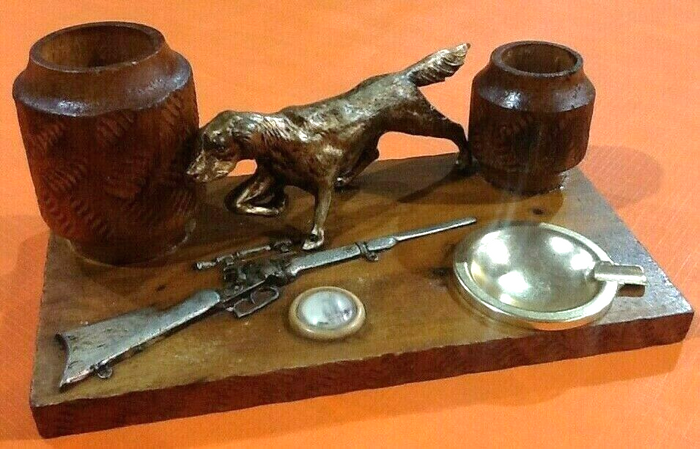 Années 1950 Cendrier / Nécessaire de fumeur Bois sculpté