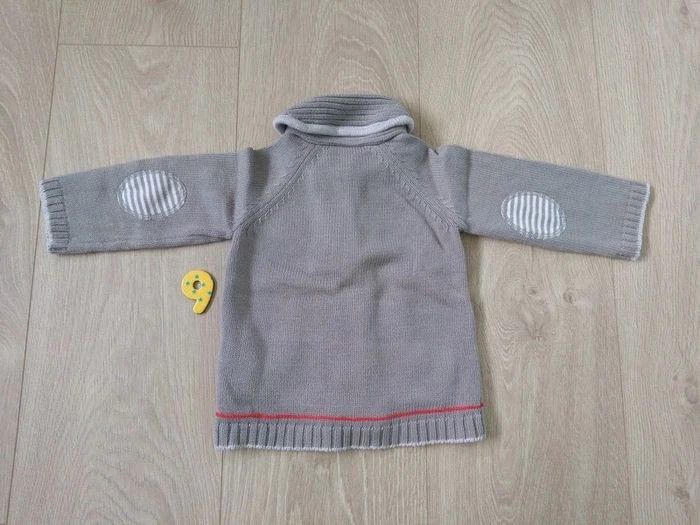 Gilet zippé gris et rouge garçon Orchestra 9 mois - photo numéro 2