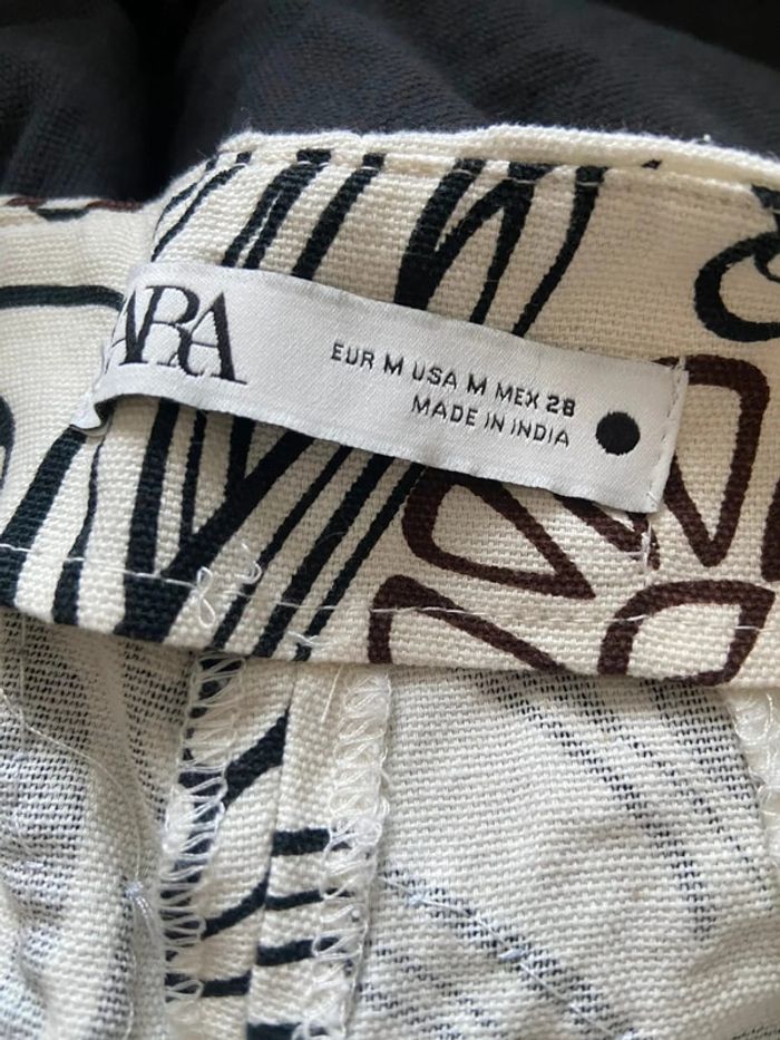 Short taille haute blanc avec perles Zara Taille M - photo numéro 4