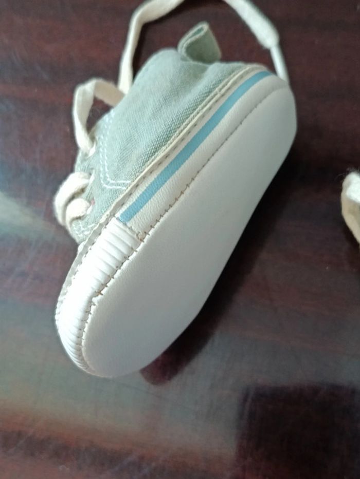 Chaussures bébé tissu et semelle cuir - photo numéro 3