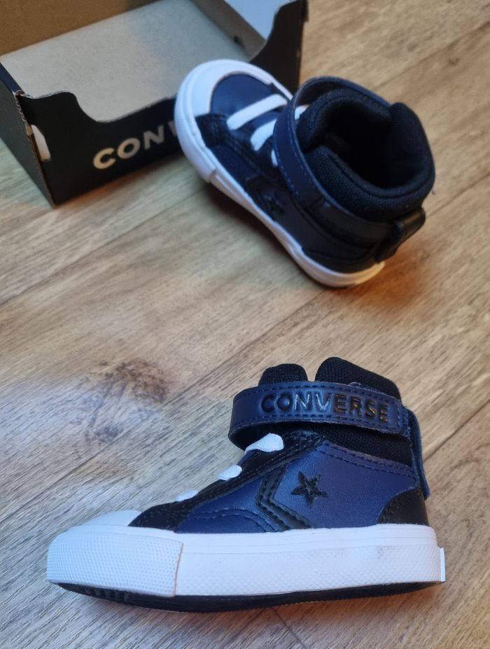 basket montante cuir converse pro blaze noir et bleu marine taille 20 - photo numéro 3