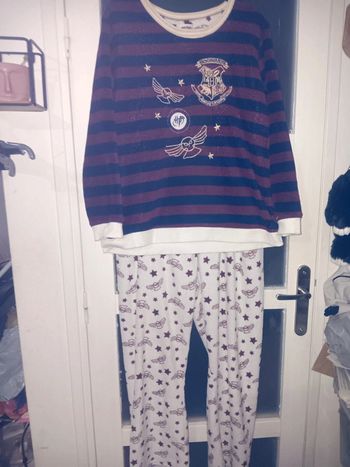 Pyjama Harry Potter rayé, motif hiboux et étoiles xl