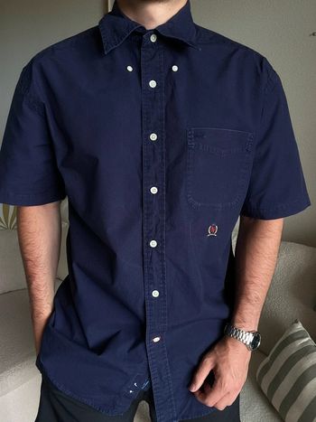 Chemise Tommy Hilfiger - taille M - bleu marine - manches courtes 👔