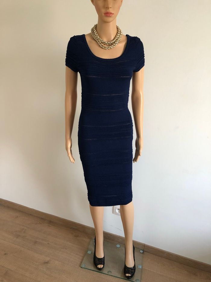 Robe bleue marine à manches courtes Morgan taille M TBE - photo numéro 3