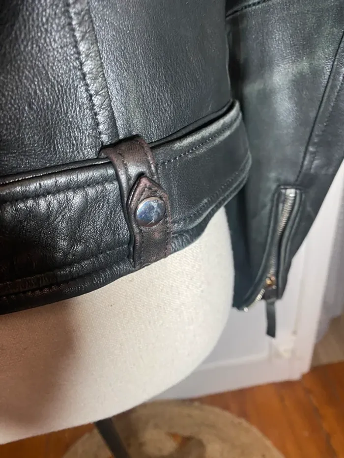 Perfecto en cuir véritable Zara - photo numéro 8
