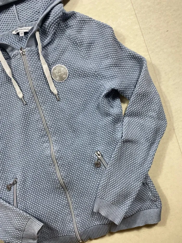 Gilet à capuche Harcour bleu – Taille XS – Très bon état - photo numéro 6