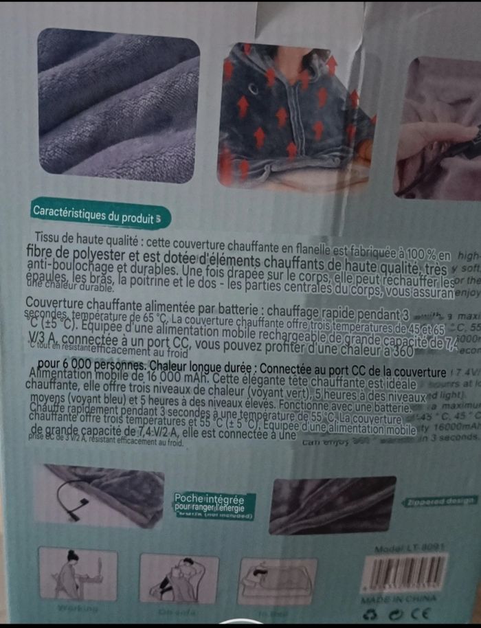 Couverture poncho chauffante - photo numéro 2