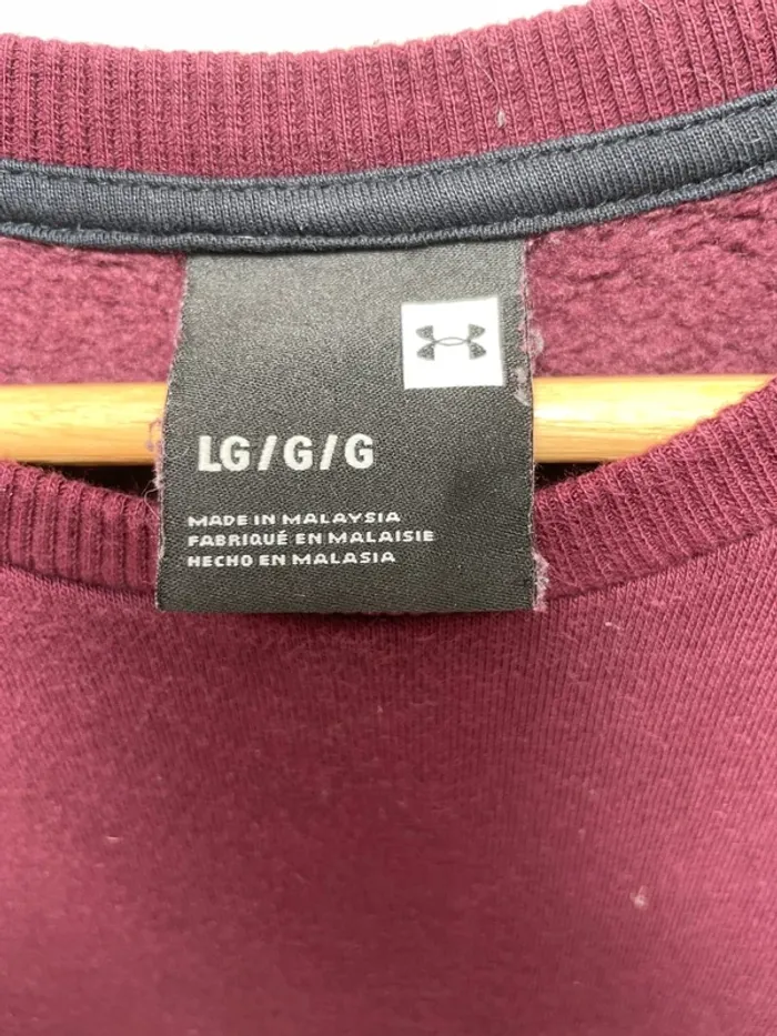 Under Armour Crewneck sweater burgundy red Mens L - photo numéro 3