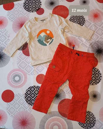 Tenue ensemble orange 👦 comme Neuf taille 12 mois