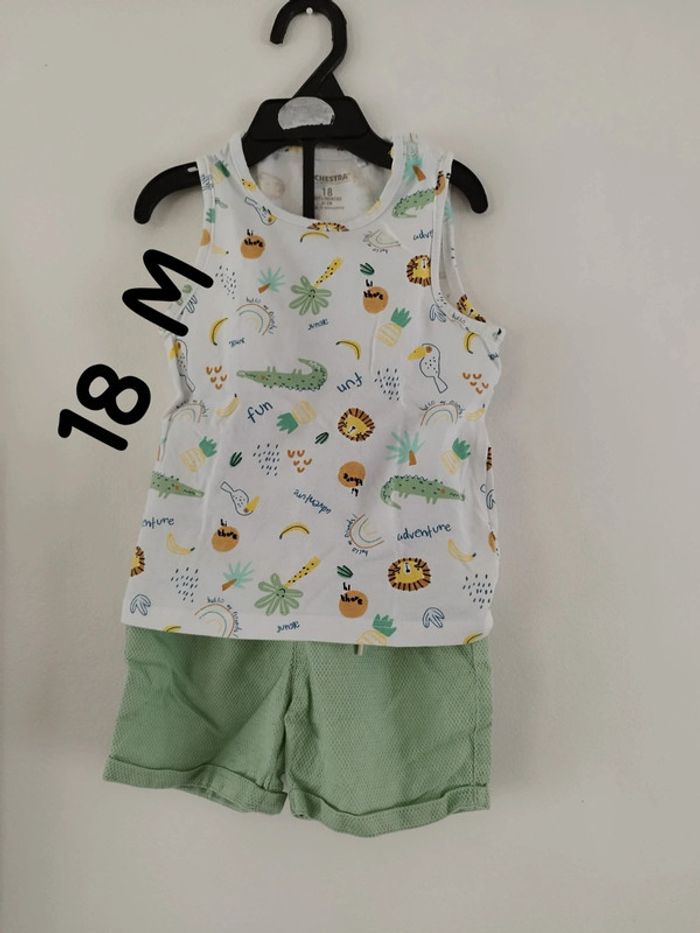 Joli ensemble tee shirt short bébé garçon