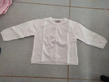 Gilet blanc grain de blé T.12 M