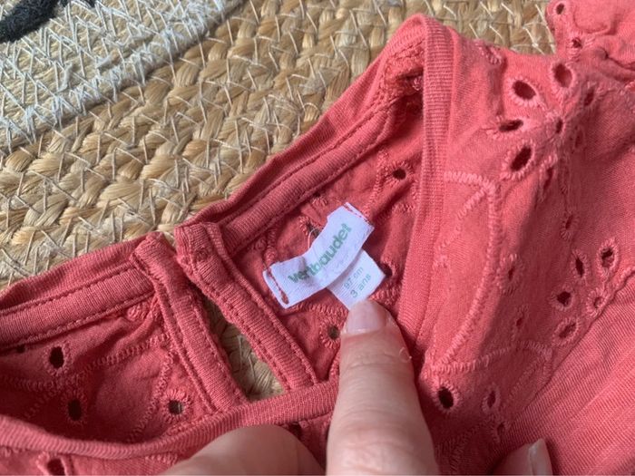 Robe rose corail MC dentelle Vertbaudet 3 ans 36 mois - photo numéro 4