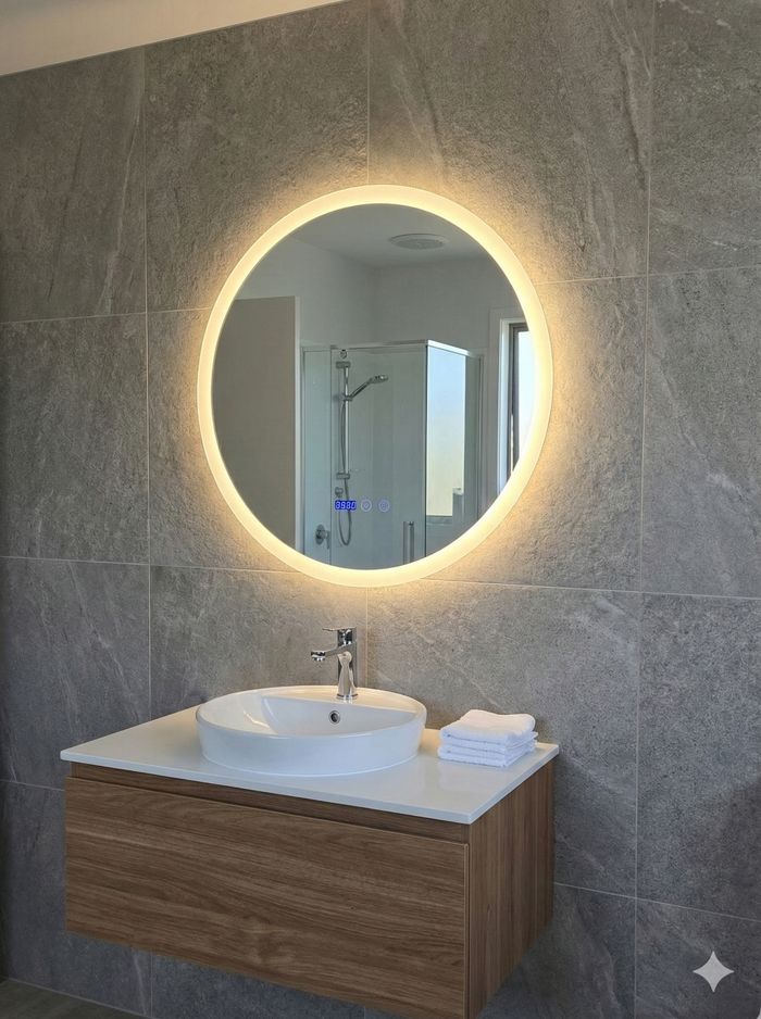 Miroir de Salle de Bain LED 60 cm, Anti-Buée