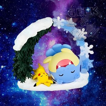 Figurine Re-Ment Pokemon -Circular Diorama - Pikachu et Obalie