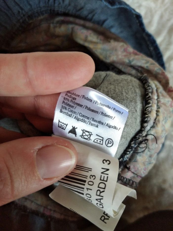 Robe doublée jeans Fille 6 mois Garden colors Tissaia Fleurs - photo numéro 11