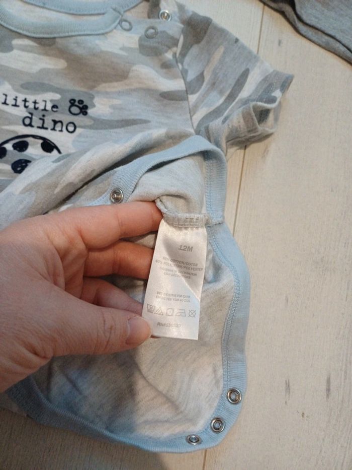 Ensemble 12 mois motifs militaire gris - photo numéro 5